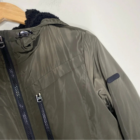 Lucky Brand Olive Green Fleece Lined Hooded Anorak Jacket Coat Women's Small - Picture 7 of 12